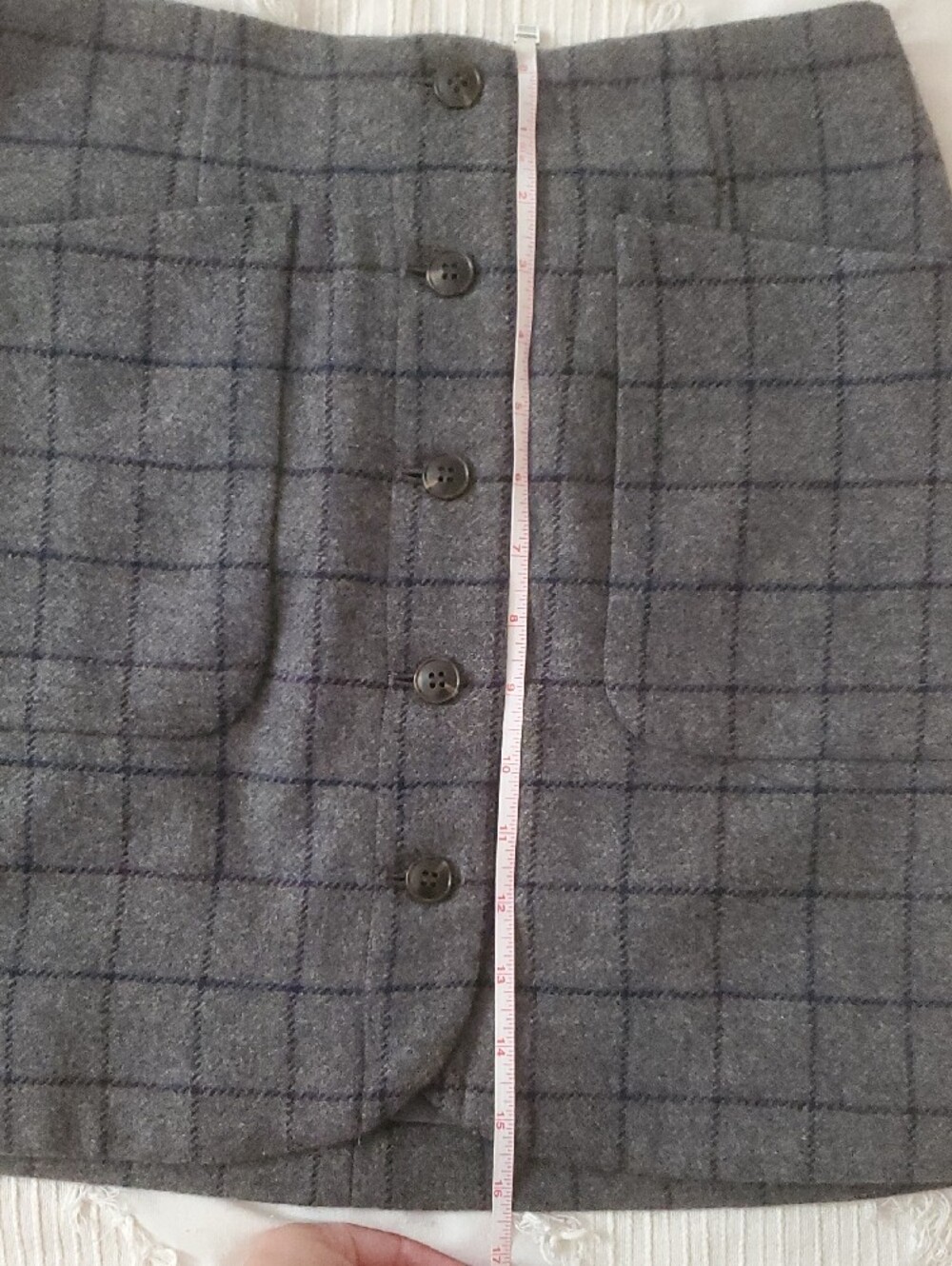 Madewell Wool Button-Front Mini Skirt In Windowpane - Picture 10 of 13
